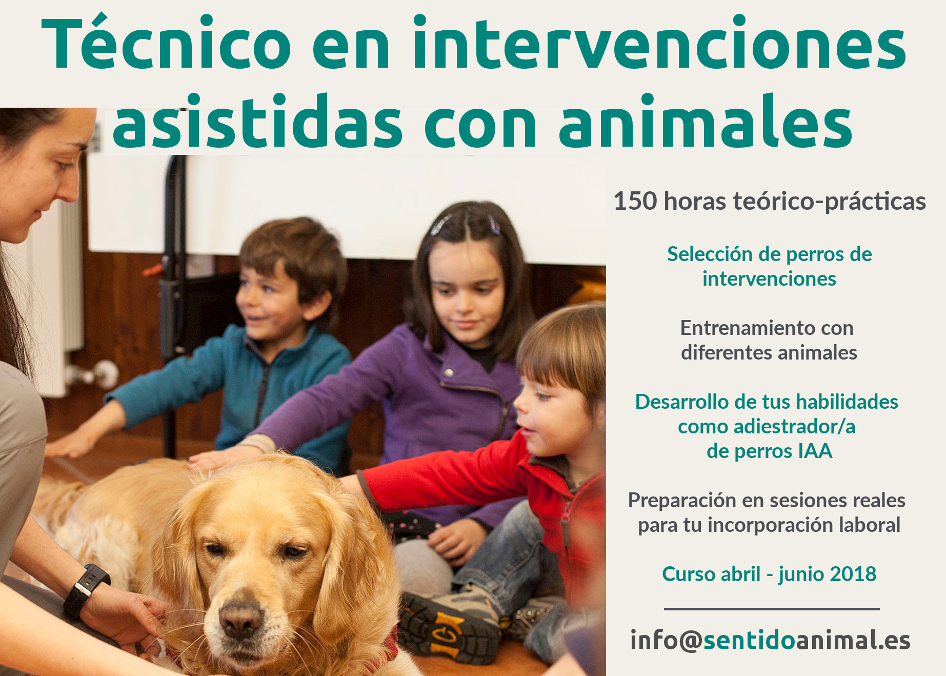 Curso de técnico en intervenciones asistidas con animales