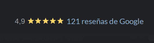 121 reseñas de Google de 4,9 estrellas sobre 5